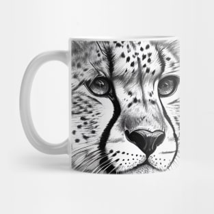 Cheetah Animal Wild Nature Illustration Line Epic Illustration Line Art Mug